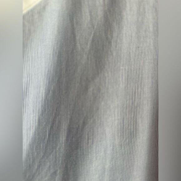 BCBGMaxAzria Blue and White Casual Button Down Shirt - Picture 3 of 11